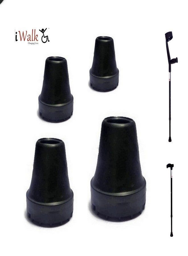 iwalk; Changing Lives Iwalk Pvc Ferrule/Shoe/Bush, Size 19 Mm, Only For Walking Stick & Elbow Crutches-4 Pcs, Black - Image 5
