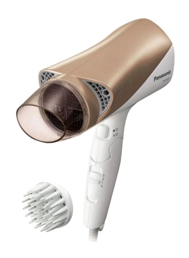3-Air Flow Setting Hair Dryer With Nozzle Brown/White