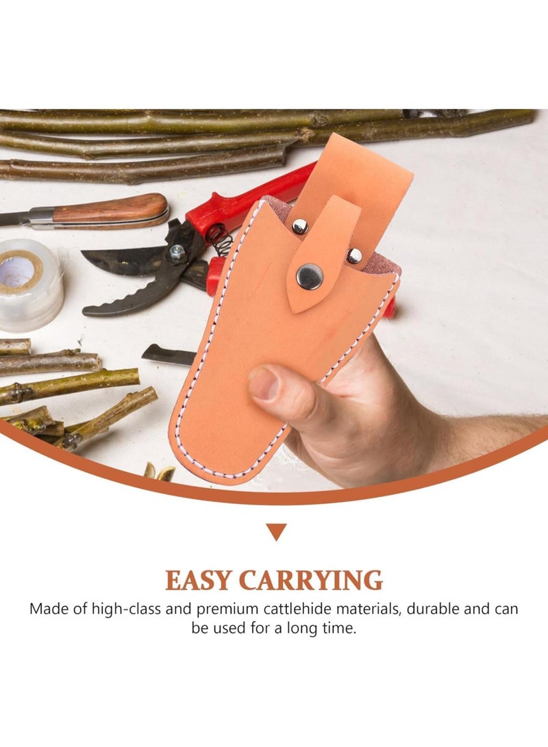 GGOOT 2pcs Pruning Shears Fanny Pack Pocket Pliers Leather Leather Tooling Pocket Tool Kit Cattlehide Scissor Leather Tool Kit Hardwares Bag Cowhide Hand Tools  - Image 3
