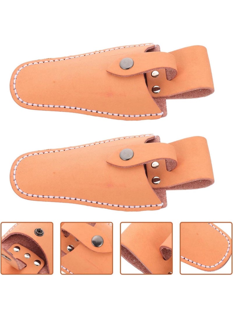 GGOOT 2pcs Pruning Shears Fanny Pack Pocket Pliers Leather Leather Tooling Pocket Tool Kit Cattlehide Scissor Leather Tool Kit Hardwares Bag Cowhide Hand Tools  - Image 4