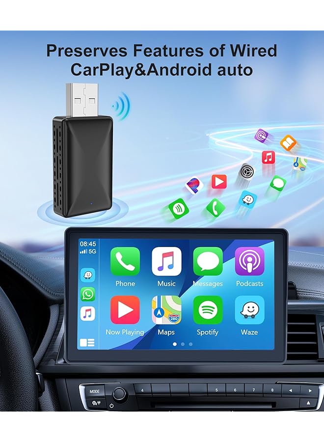 Generic Wireless Carplay Adapter For Oem Wired Carplay/Android Auto Cars From 2016+ To Wireless Connection  - Image 2