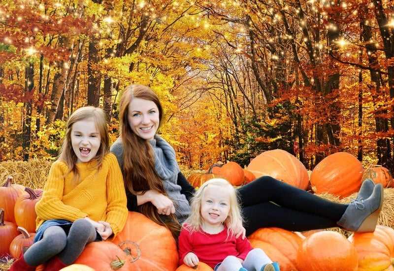 Al Raied ARS® 8x6 FT Autumn Thanksgiving Photography Backdrop - Fall Maple Leaves Pumpkin Background - Image 5