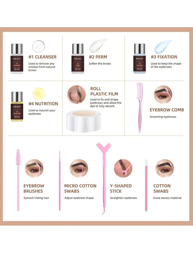 lakerain Brow Lamination Kit Professional Eyebrow Lamination Kit in Salon Quality DIY Brow Lamination Kit Instant Brow Lift Effect Kit for Home and Salon Use Eyebrow Perming Lifting Kit - Image 5