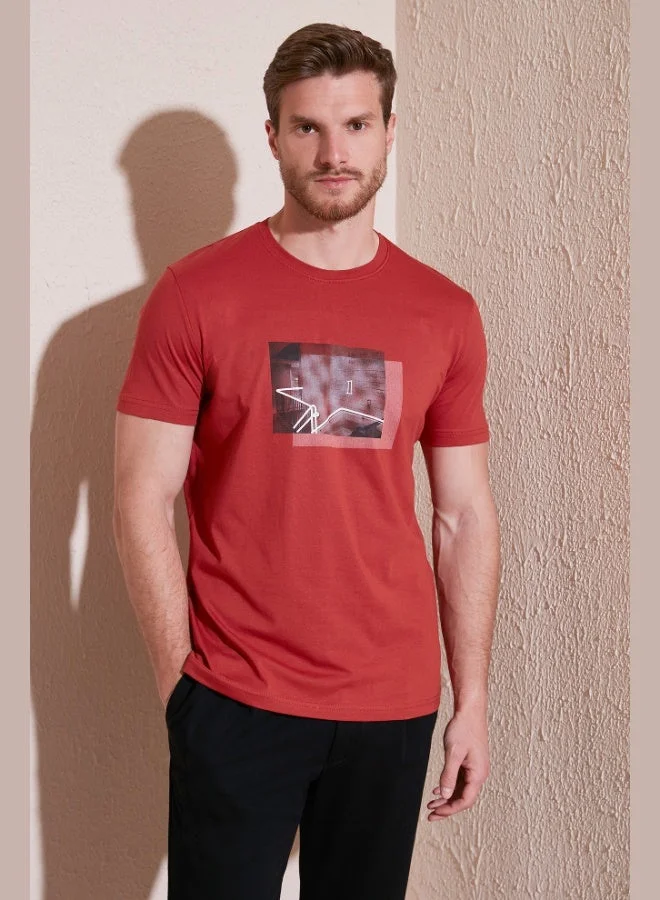 Buratti  Buratti Cotton Slim Fit Crew Neck T Shirt Men's T SHIRT 646R8120 for Men | Best Price UAE