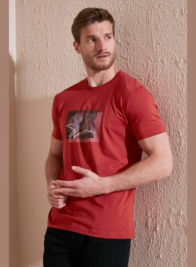 Buratti  Buratti Cotton Slim Fit Crew Neck T Shirt Men's T SHIRT 646R8120 for Men | Best Price UAE