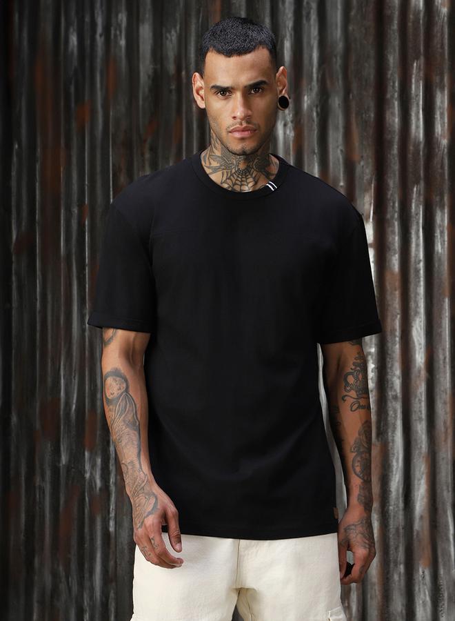 هاي ستار تيشيرت سادة بقصة مريحة وياقة دائرية - Image 1