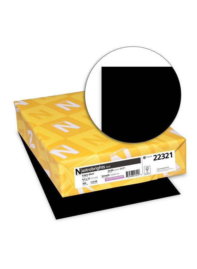 نينا ورق ملون فاخر من أستروبرايتس مقاس 8.5 × 11 بوصة 500 ورقة أسود إكليبس (Wau22321) ورق ملون بوزن 24 رطل أسود إكليبس - Image 2