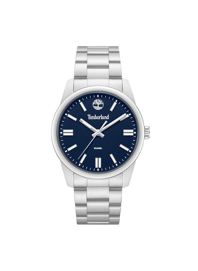 Timberland Men Midnight Mine Blue Dial Stainless Steel Bracelet Analog Watch for Men, 42mm - Image 1