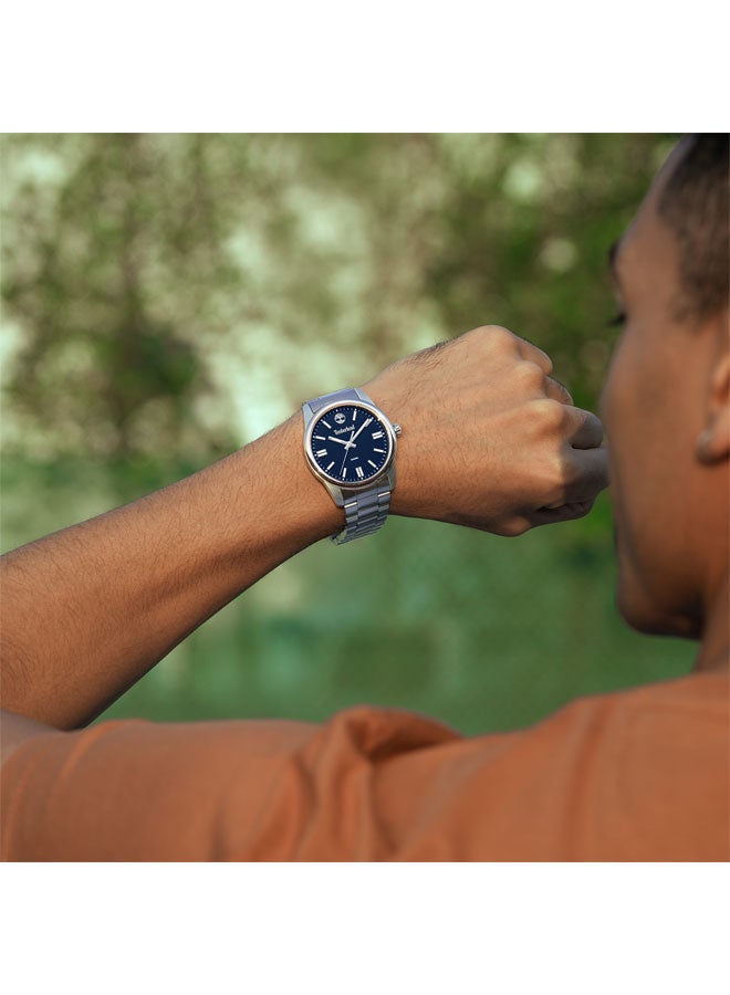 Timberland Men Midnight Mine Blue Dial Stainless Steel Bracelet Analog Watch for Men, 42mm - Image 5