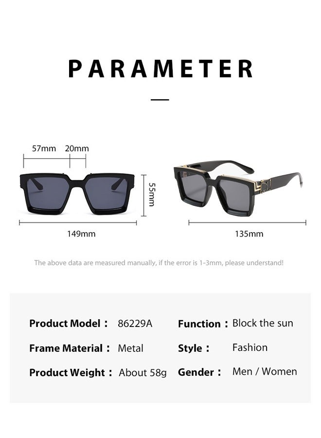 UV Protection Sunglasses for Women Men Fashion Aviator Police Polarized Sunglasses with Oversized Square Big Frame Shades Outdoor Sports Driving Sunglasses for Shopping Hiking Fishing UV400 Protection - Image 4