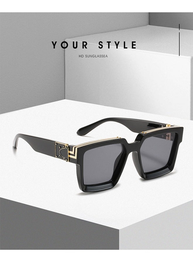 UV Protection Sunglasses for Women Men Fashion Aviator Police Polarized Sunglasses with Oversized Square Big Frame Shades Outdoor Sports Driving Sunglasses for Shopping Hiking Fishing UV400 Protection - Image 5
