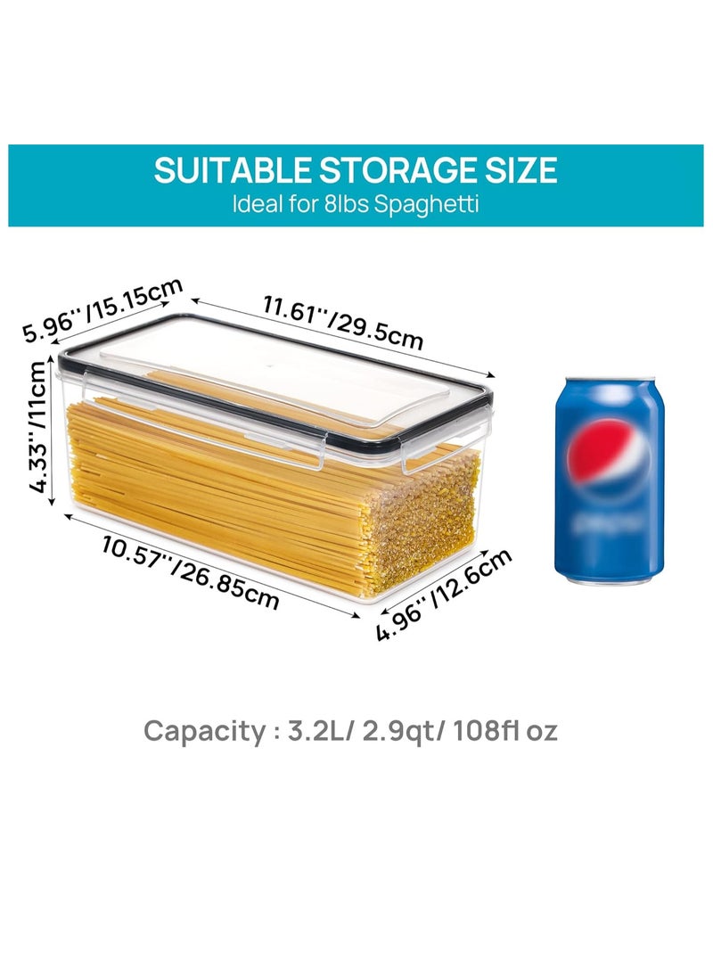 JOGAMS Airtight Food Storage Containers with Lids 4PCS Set 3.2L Plastic Spaghetti Canisters for Pasta organizer BPA Free Air Tight Kitchen Pantry Organization  - Image 2