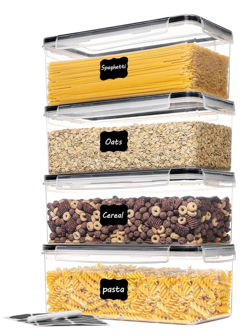 JOGAMS Airtight Food Storage Containers with Lids 4PCS Set 3.2L Plastic Spaghetti Canisters for Pasta organizer BPA Free Air Tight Kitchen Pantry Organization  - Image 1