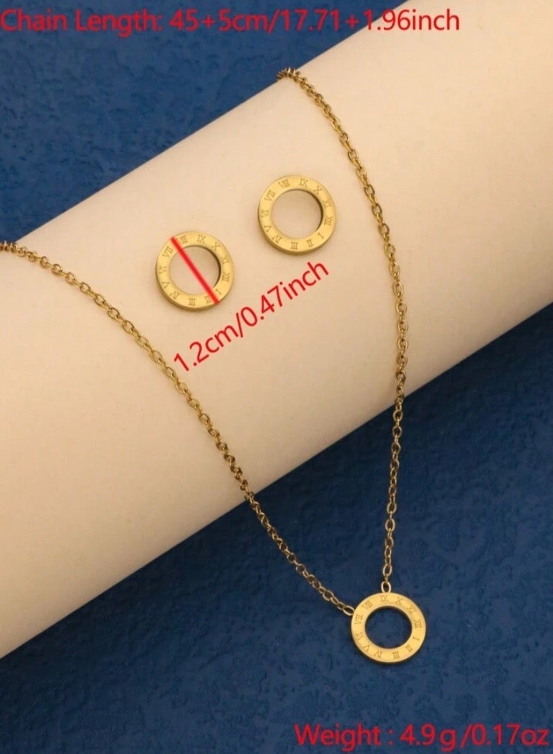 JewelryPalace 2 Pcs 18K Gold Plated Stainless Steel Jewelry Set For Women, Necklace And Earrings Set, Daily And Occasion Accessories - Image 4