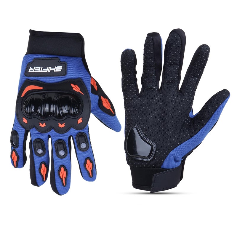 SHIFTER Biker Gloves Riding Gloves (Blue) - Image 5