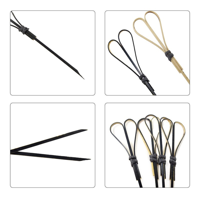 Honbay 100PCS 12cm 4.7inch Heart Shaped Cocktail Picks Bamboo Picks Skewers Toothpicks Sticks Appetizers Sandwich Fruit Picks (Black) - Image 5