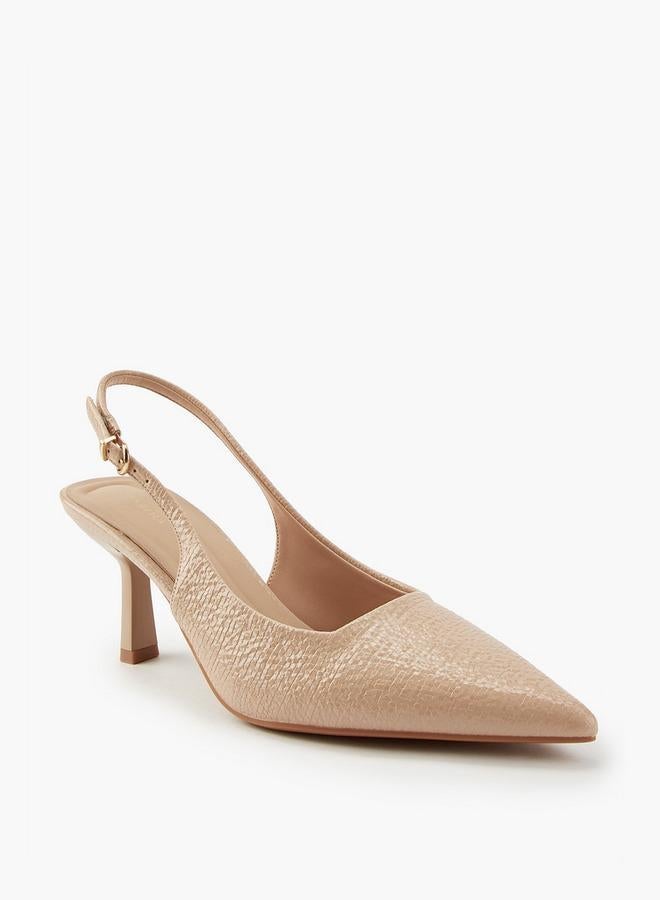 فلورا بيلا من شو إكسبرس أحذية مدببة بكعب مائل بنقوش بارزة - Image 3