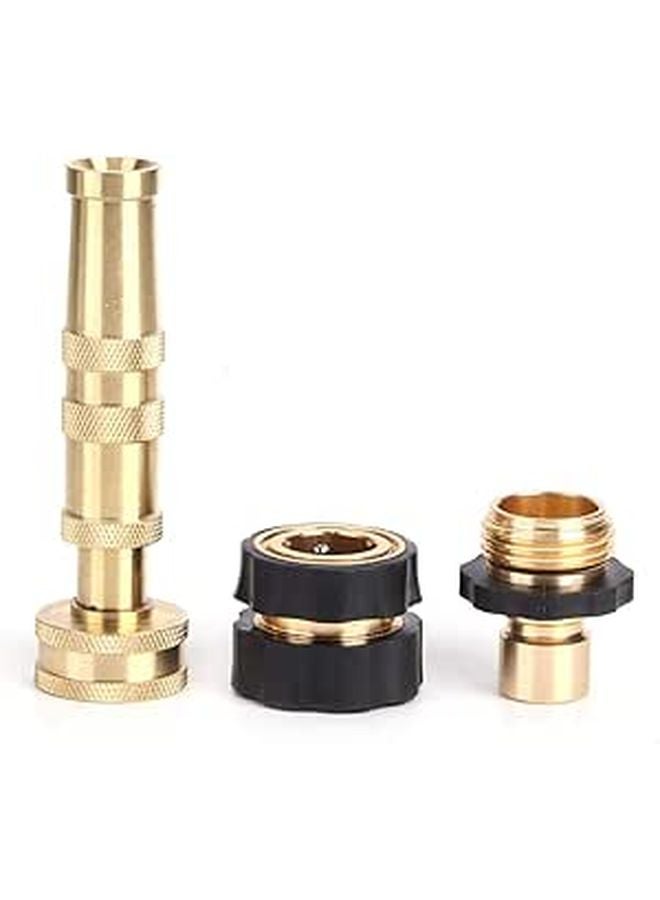 Brass Adjustable Garden Hose Nozzle 30mm Connector Multiple Spray Patterns - Image 1