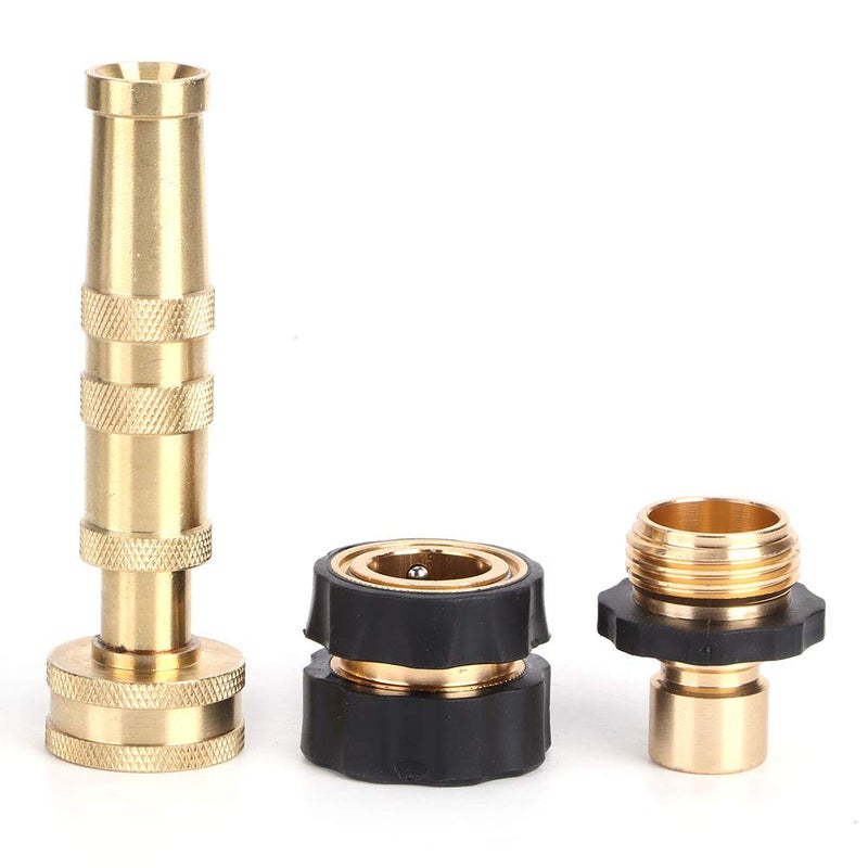 Brass Adjustable Garden Hose Nozzle 30mm Connector Multiple Spray Patterns - Image 2