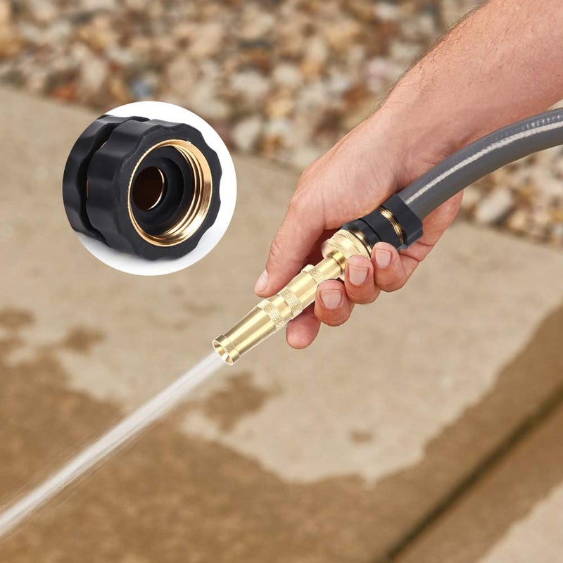 Brass Adjustable Garden Hose Nozzle 30mm Connector Multiple Spray Patterns - Image 3