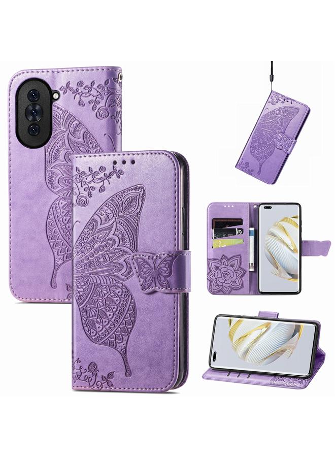 Zaboon Case For Huawei Nova 10 Pro Butterfly Love Flower Embossed Leather Phone Case - Image 1