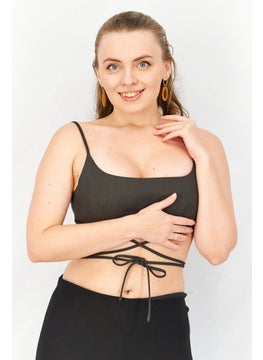 Asos Design Women Square Neck Sleeveless Crop Top, Grey  - Image 1