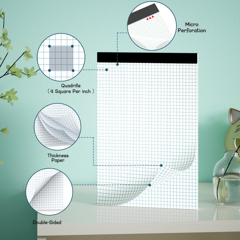 Vishoitty Large Graph Paper Pad 11 x 17, Grid Paper, 4x4 Graph Ruled, Blueprint Quadrille Pad, 30 Sheets Engineering Paper, Drafting Paper, Graft Paper for Architect Engineer Designer Mathematician Draftsman - Image 3
