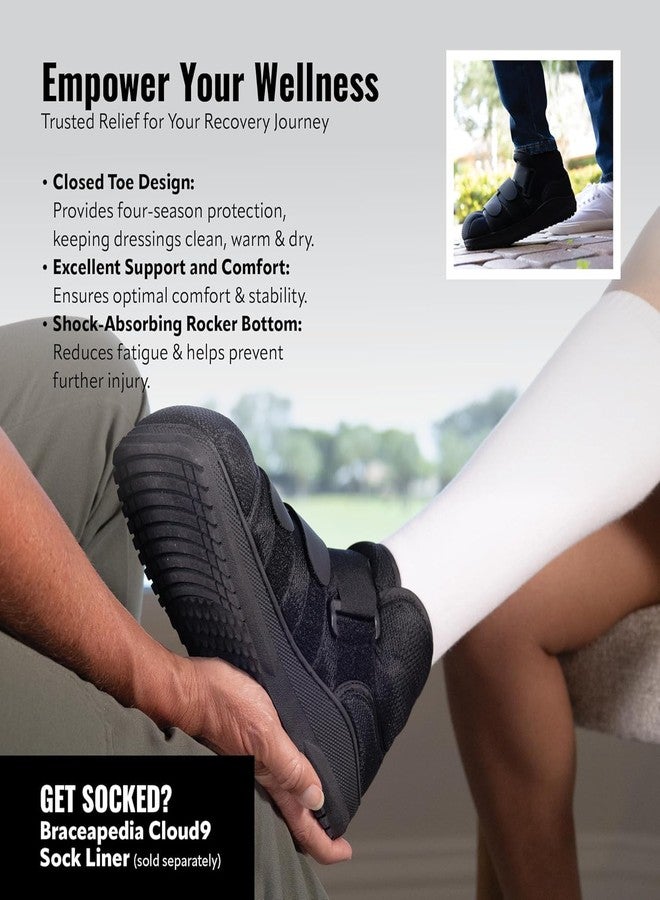 Braceapedia Post Op Shoe - Closed Toe Medical Walking Boot - Orthopedic Foot Brace for Broken Toe & Foot Injury Support - Lightweight Surgical Shoe for Men & Women, Black, Large - Image 5