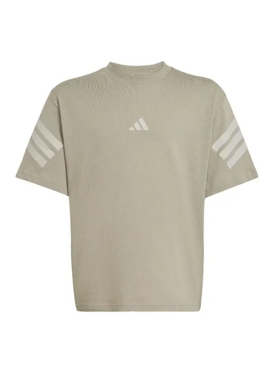 adidas J Fi 3S T Green Training T-Shirts For Junior 7-8Y