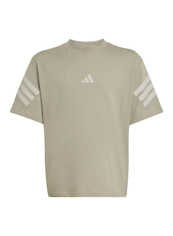 adidas J Fi 3S T Green Training T-Shirts For Junior 7-8Y