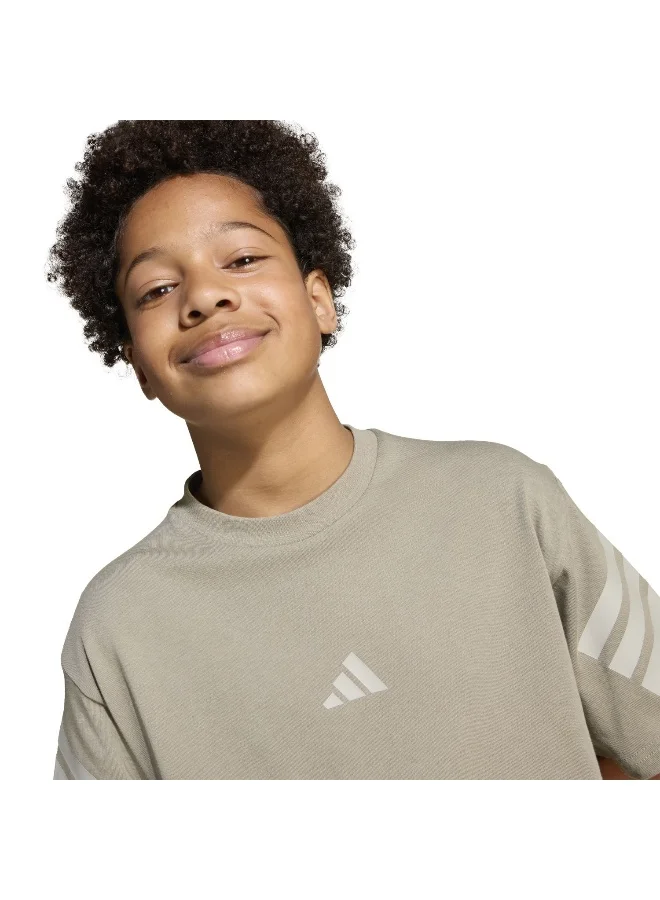 Adidas J Fi 3S T Green Training T-Shirts For Junior 7-8Y