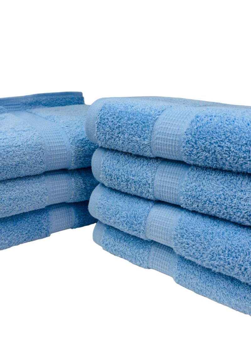 Hayat KF-01-100% Cotton Terry Hand Towel 550 Gsm, Quick Dry, Fast Absorbent,Soft And Premium Quality ,Size: 50*100, Light Blue - Image 1