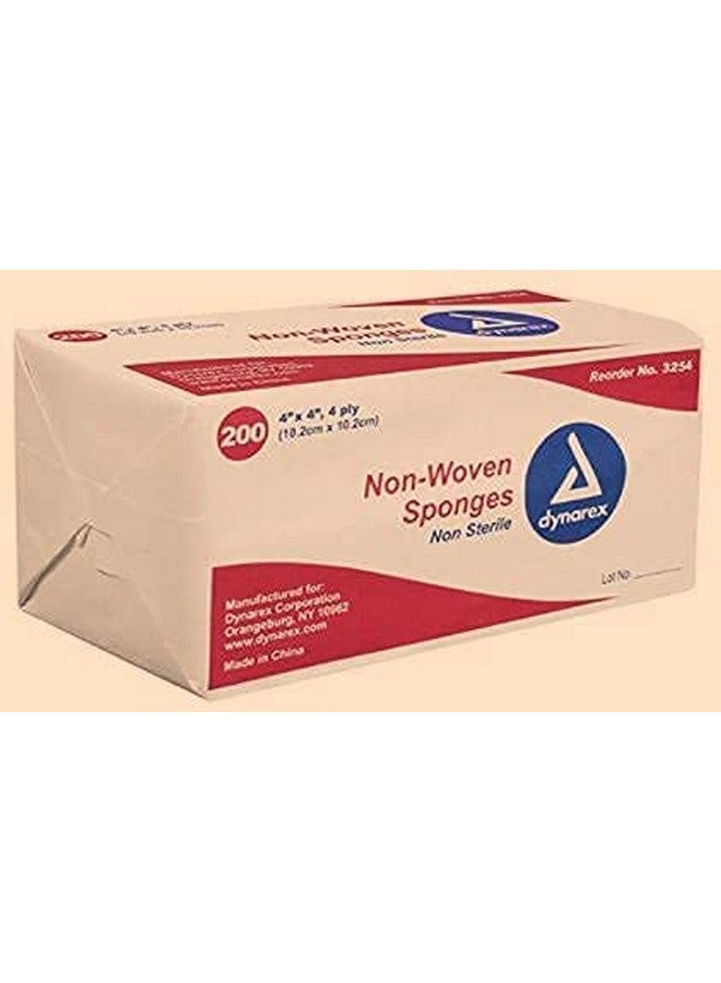 Dynarex Dynarex Non-Woven Sponges, Non-Sterile, Gauze, for Cleansing, Prepping and Dressing, Highly-Absorbent, Less Linting, 4-Pack, 4"x 4", 4 Ply, 800 Sponges - Image 2