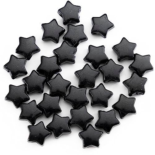 Gxueshan 500PCS Acrylic Black 13mm Star Beads Pony Beads Large Hole for Jewelry Making Bracelets Necklaces Earrings Key Chains DIY (Black) - Image 1