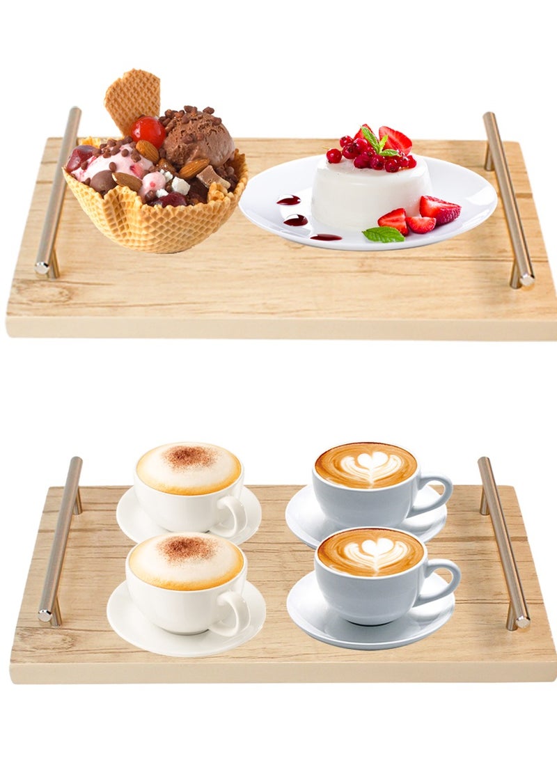 Wooden Food and Coffee serving tray with beautiful handle decorative food board platters for Breakfast serve to your family and guests in classy unique way