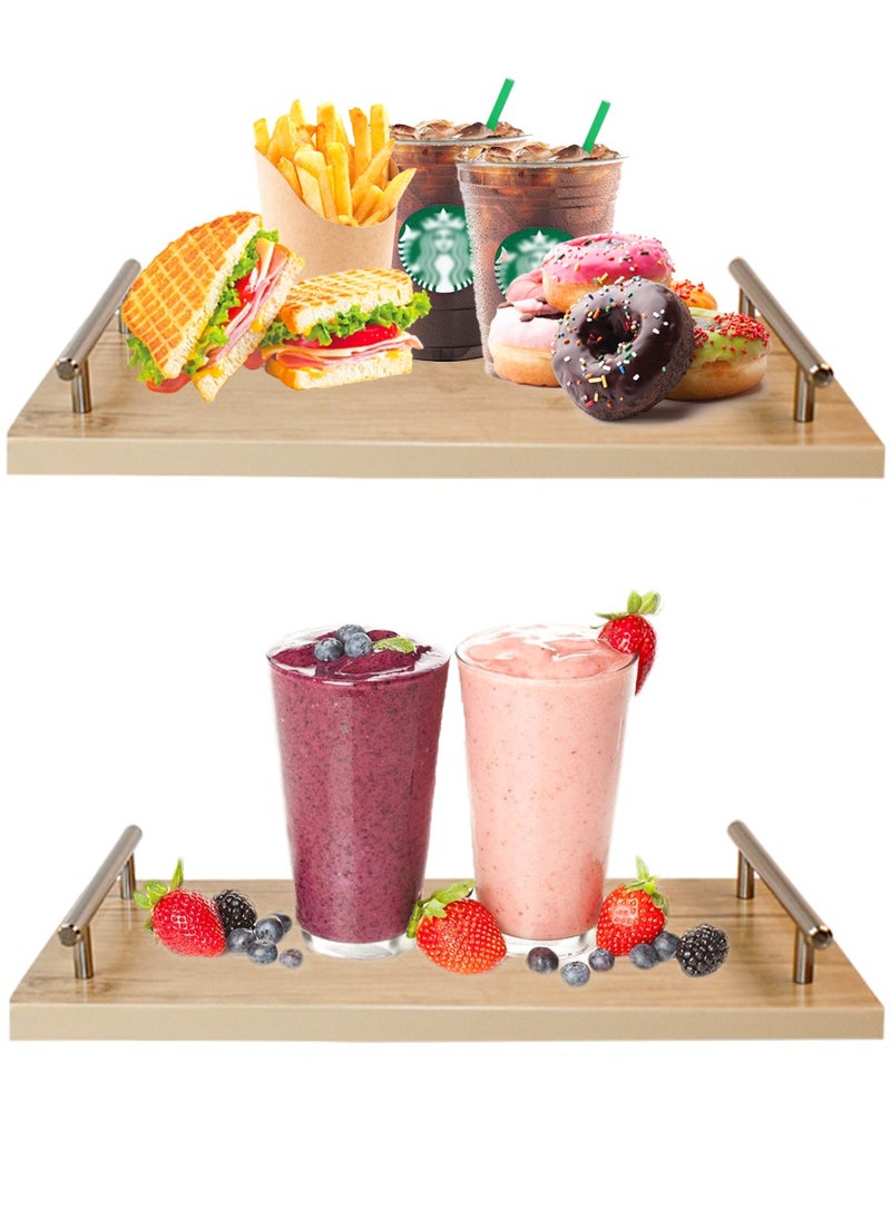 Wooden Food and Coffee serving tray with beautiful handle decorative food board platters for Breakfast serve to your family and guests in classy unique way