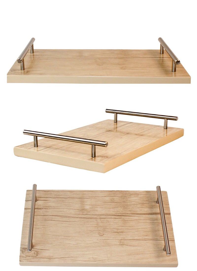 Wooden Food and Coffee serving tray with beautiful handle decorative food board platters for Breakfast serve to your family and guests in classy unique way