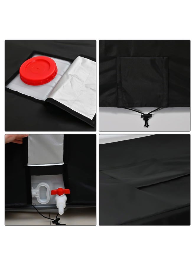 Huapate غطاء خزان تخزين المياه، غطاء برميل طن، غطاء مياه الأمطار، غطاء دلو ثقيل 420D لسعة 1000 لتر حاوية IBC، دلو تخزين المياه في الحديقة، دلو كيميائي (مقاوم للغبار والماء، متين) - Image 2