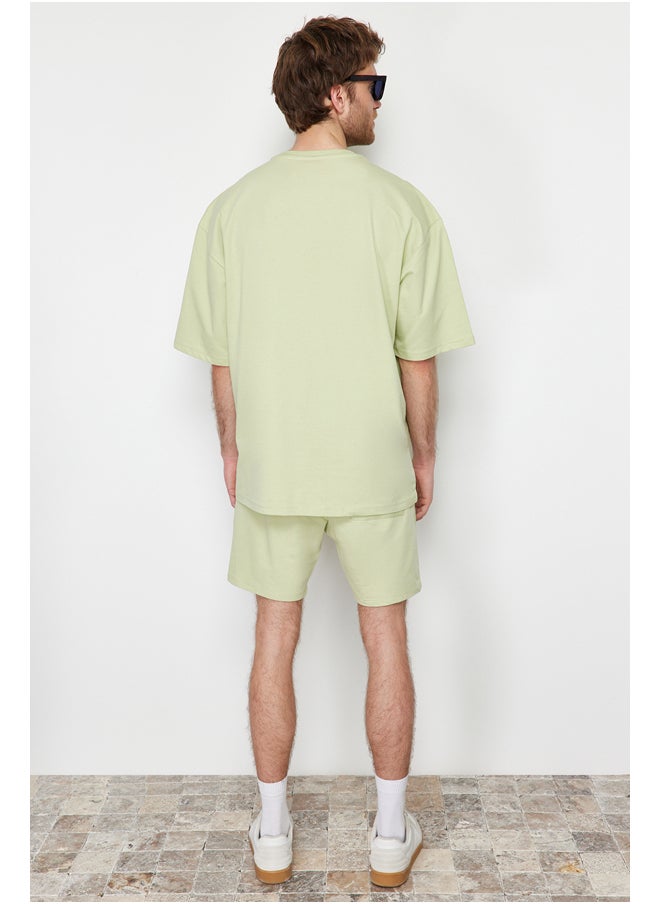 Mint Tracksuit Set Oversize Text Printed 100% Cotton TMNSS24EM00003