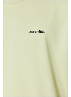 trendyol Mint Tracksuit Set Oversize Text Printed 100% Cotton TMNSS24EM00003  - Image 4