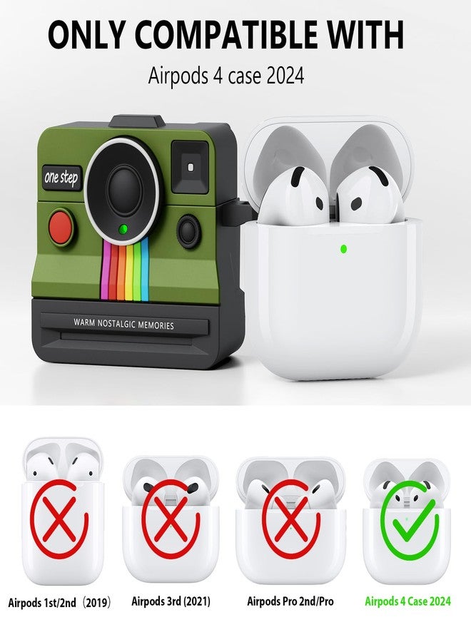 VISOOM Cases for Apple Airpods 4 Case Cover- VISOOM Anti-Drop Silicone Camera Cover for Airpods 4th Generation Case with Cleaner Kit,Support iwatch and magsafe Charging for Airpod iPod 4 Cases,Green - Image 2