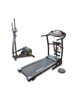 HouseFit 5 in 1 Cross Trainer 8 Levels Manual Inclined Versatile Treadmill with 2.0HP 110 kg 