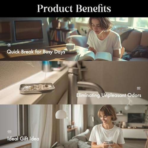 OPTATUM Paper Incense - 48pcs with Vintage Tin Case, Burning Papers Infused with Natural Essential Oils, Quick Usage & Long-Lasting Fragrance, Eliminating Bathroom, Kitchen, Pet Odors - Gentle Rain - Image 4