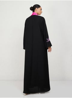 Rosette Abaya Embroidered Elegant Abaya With Wide Sleeves  - Image 3