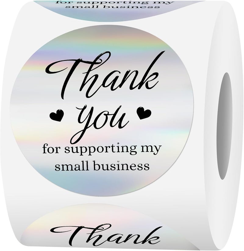 Bueake 500 Pcs Thank You Stickers for Small Business, 2 Inches Self-Adhesive Elegant Round Seal for Envelopes, Party Favor - Image 1