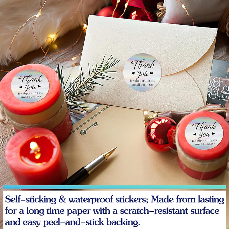 Bueake 500 Pcs Thank You Stickers for Small Business, 2 Inches Self-Adhesive Elegant Round Seal for Envelopes, Party Favor - Image 5