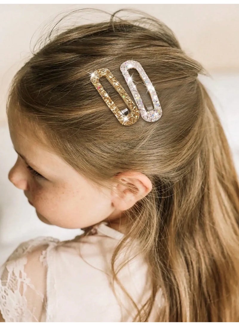 Girls Hair Clips Set of 20 Pieces with Glitter Finish in Various Shapes Such as Stars, Hearts, and Bows – Perfect for School, Parties, Birthdays, and Everyday Outings - Image 3