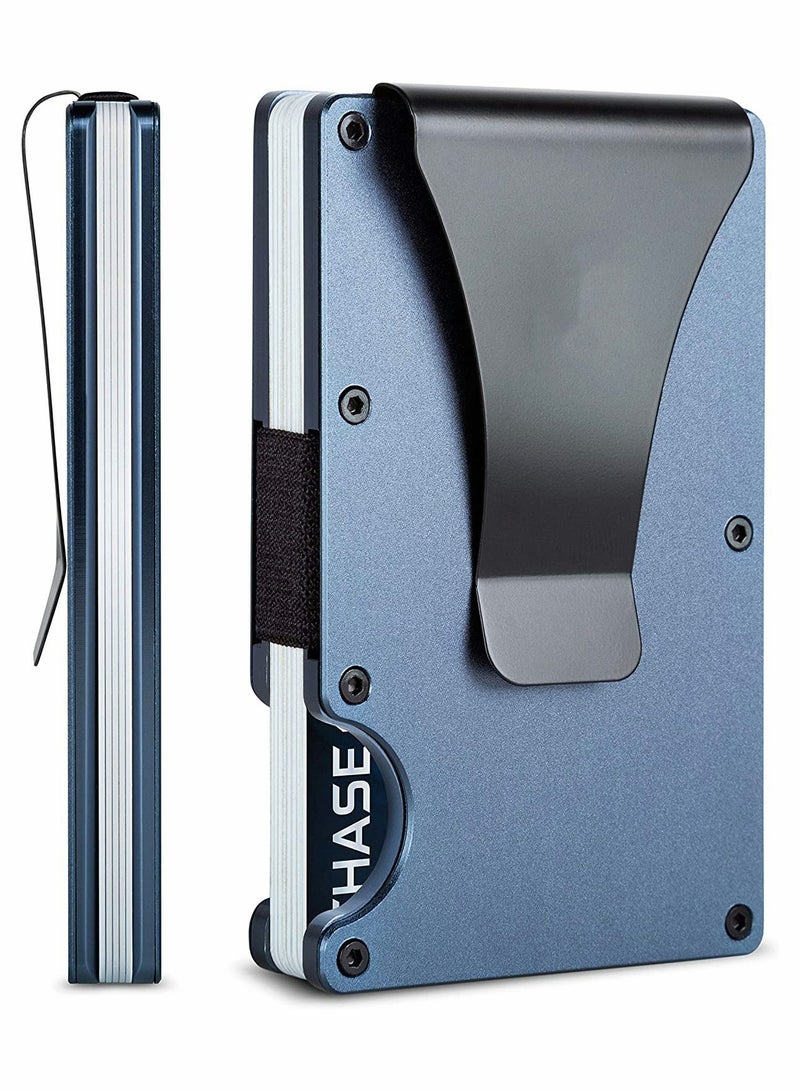 Excefore Minimalist Wallet for Men and Women Front Pocket Wallet RFID Blocking Anti-Theft Slim Aluminum Wallet With Money Clip Credit Card ID Card Passport Holder Elegant Durable Metal Wallet - Image 1