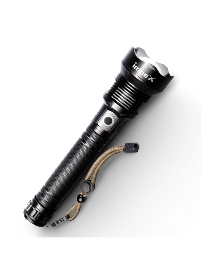 Impex Rechargeable 20W Laser LED Flashlight with 5 Mode Lighting | Unique Zoom Function | 2000 M Range | Torch Light | 3000 mAh Battery | 1 Year Warranty | Hunter Z2 - Image 1