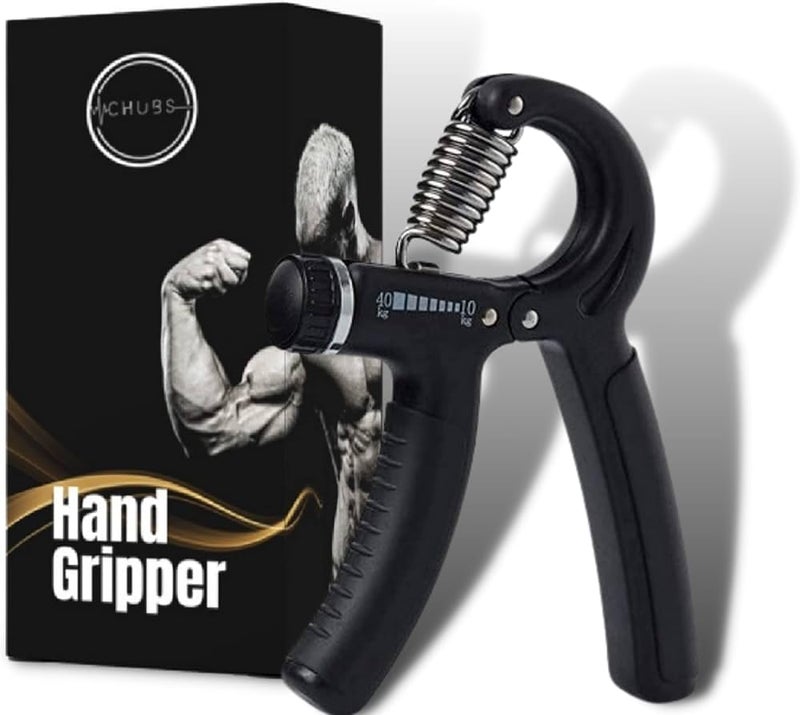 Chubs Fitness Series Hand Gripper for Men & Women for Gym Workout Hand Exercise Equipment to Use in Home for Forearm Exercise Finger Exercise Power Gripper (METALIC BLACK) - Image 1